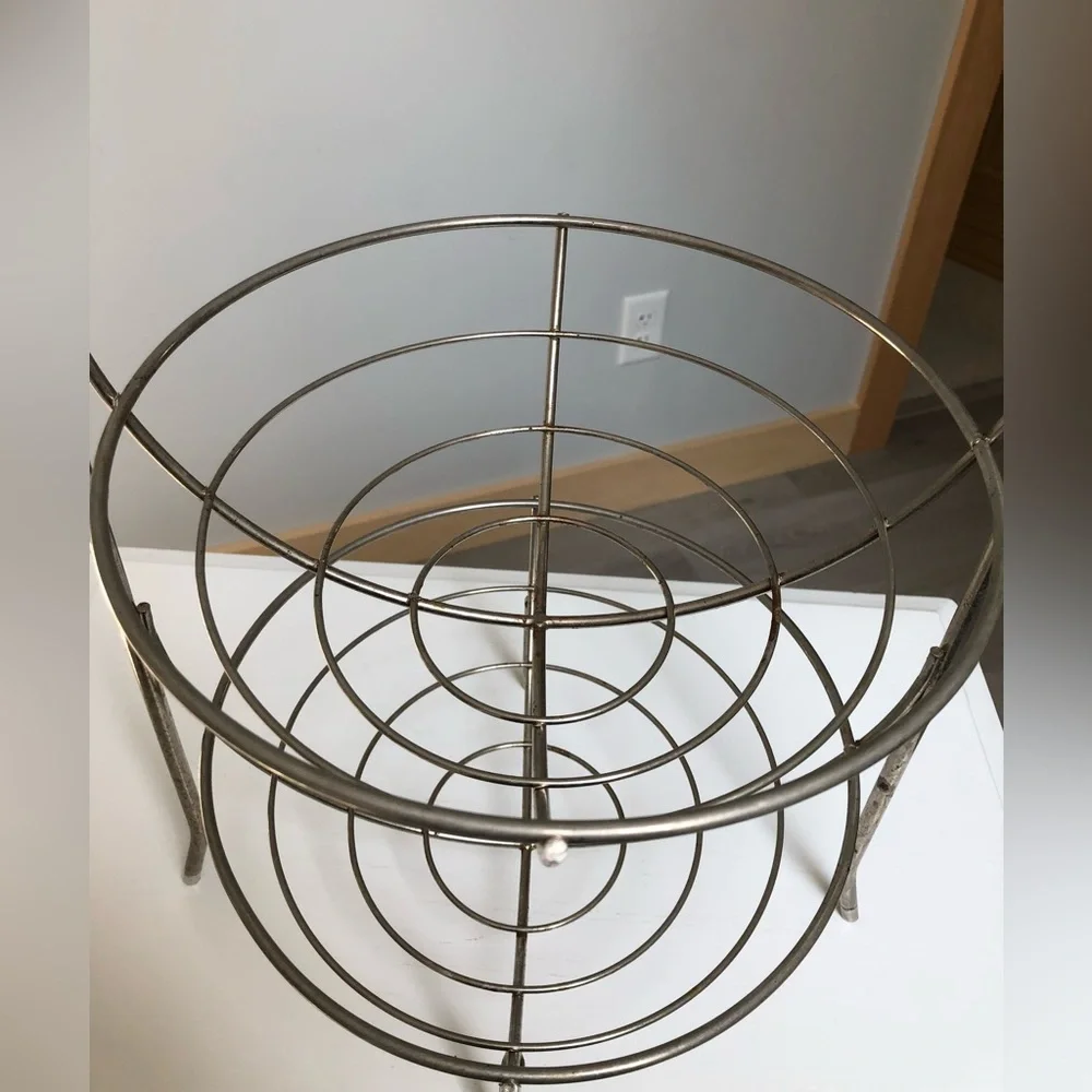 Vintage Two Tier Metal Display Baskets Stand